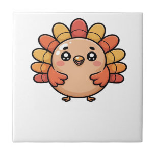 kawaii thanksgiving turkey Classic T-Shirt Ceramic Tile