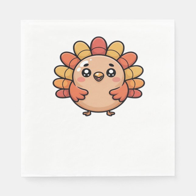 kawaii thanksgiving turkey Classic T-Shirt Napkin (Front)