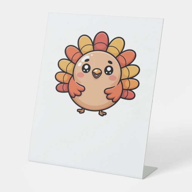 kawaii thanksgiving turkey Classic T-Shirt Pedestal Sign (Front)