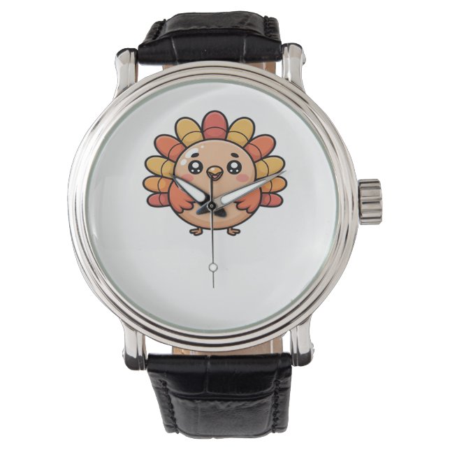 kawaii thanksgiving turkey Classic T-Shirt Watch (Front)