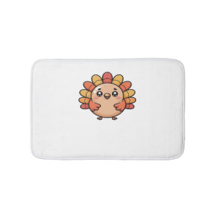 kawaii thanksgiving turkey Oversized T-Shirt_1 Bath Mat