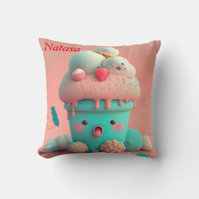 Kawaii  throw pillow (Front)