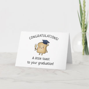 Kawaii Toast Pun New Grad Graduation Greeting Card