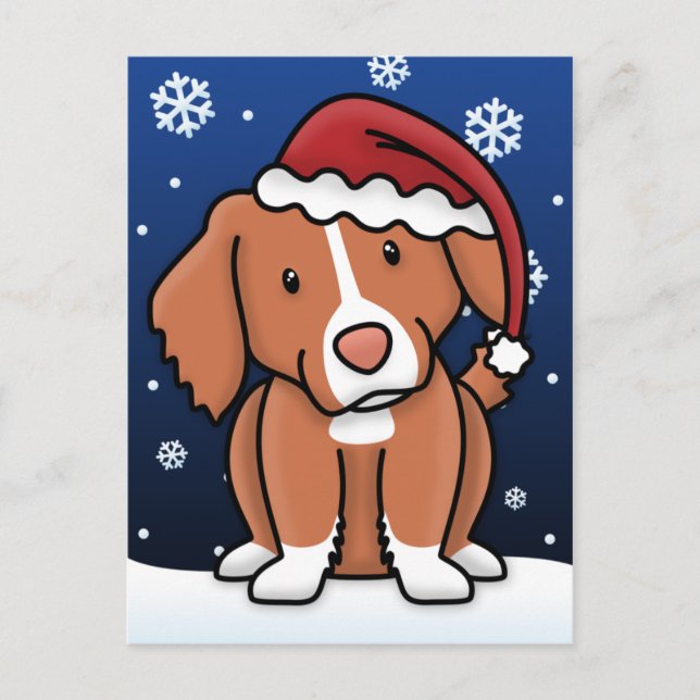 Kawaii Toller Christmas Postcard (Front)