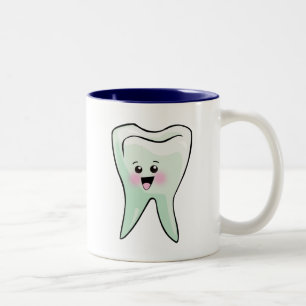 Kawaii Tooth Dental Art Two-Tone Coffee Mug