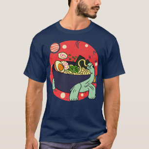 Kawaii Tortoise Eating Ramen Noodles Space Otaku R T-Shirt
