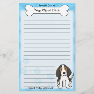 Kawaii Treeing Walker Coonhound Stationery