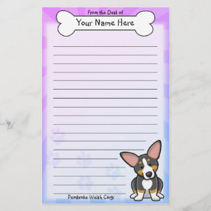 Kawaii Tri Pembroke Welsh Corgi Stationery