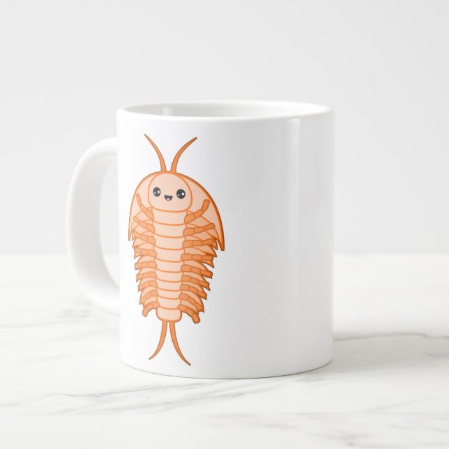 Kawaii trilobite large coffee mug (Front Left)