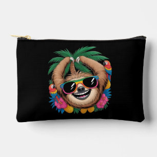 Kawaii Tropical Sloth – Cute Summer Vibes Rainbow Accessory Pouch