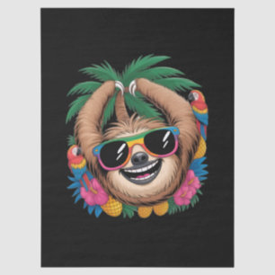 Kawaii Tropical Sloth – Cute Summer Vibes Rainbow Tissue Paper