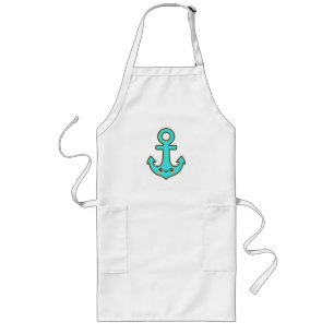 Kawaii Turquoise Anchor – Whimsical & Cheerful Long Apron