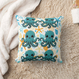 Kawaii Under the Sea Octopus  Cushion