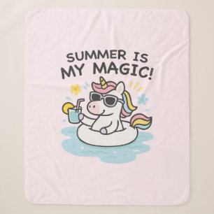 Kawaii unicorn child blanket "Summer is my magi