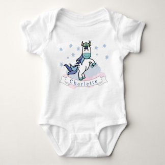 Kawaii Unicorn Colourful Cute Stars Clouds Name Baby Bodysuit