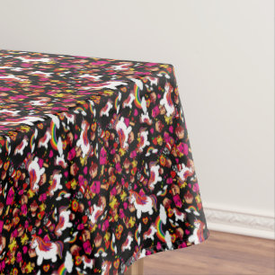 Kawaii Unicorn Cupcake Doodles Personalised Tablecloth