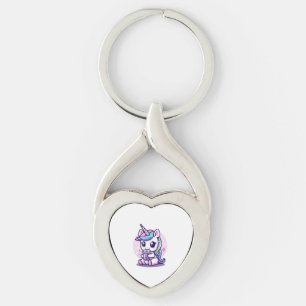Kawaii Unicorn eating Ramen Noodle Soup Cute Graph Key Ring