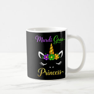 Kawaii Unicorn Mardi Gras Princess Unicorn Fat Tue Coffee Mug