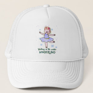 Kawaii Unicorn   Walking during Winter Trucker Hat