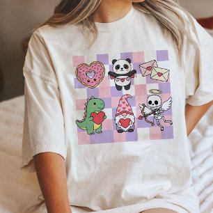 Kawaii Valentine Characters With Hearts Tri-Blend Shirt