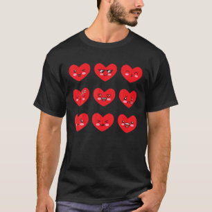 Kawaii Valentines Heart Emoticon Funny Emoji Boys T-Shirt