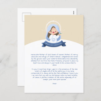 Kawaii Virgin Mary Prayer Holiday Postcard