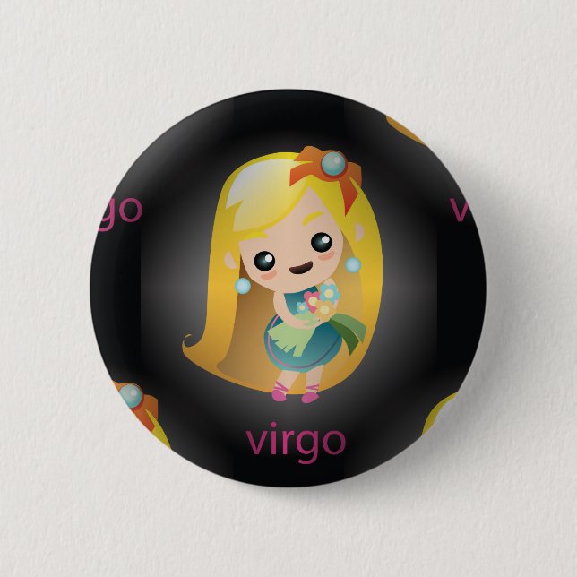 kawaii virgo 6 cm round badge (Front)