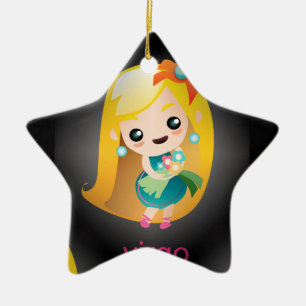 kawaii virgo ceramic tree decoration