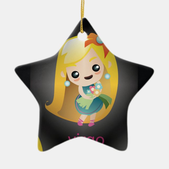 kawaii virgo ceramic tree decoration (Front)
