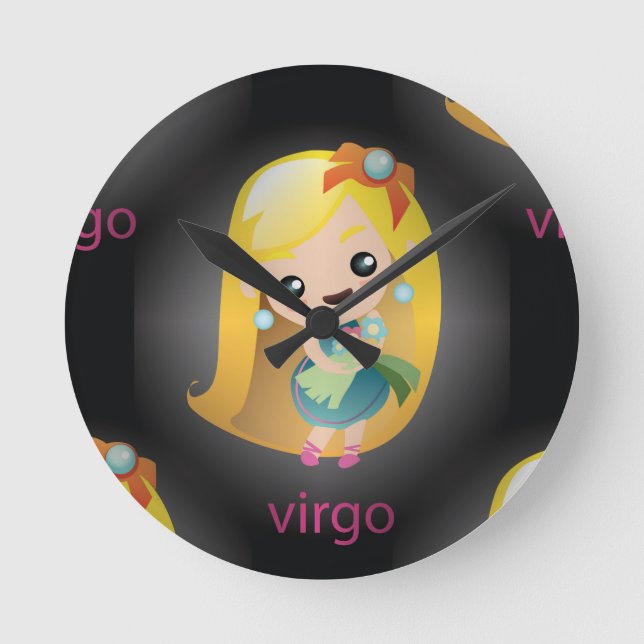 kawaii virgo round clock (Front)