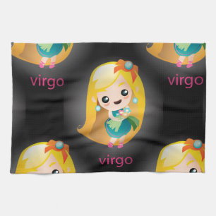 kawaii virgo tea towel