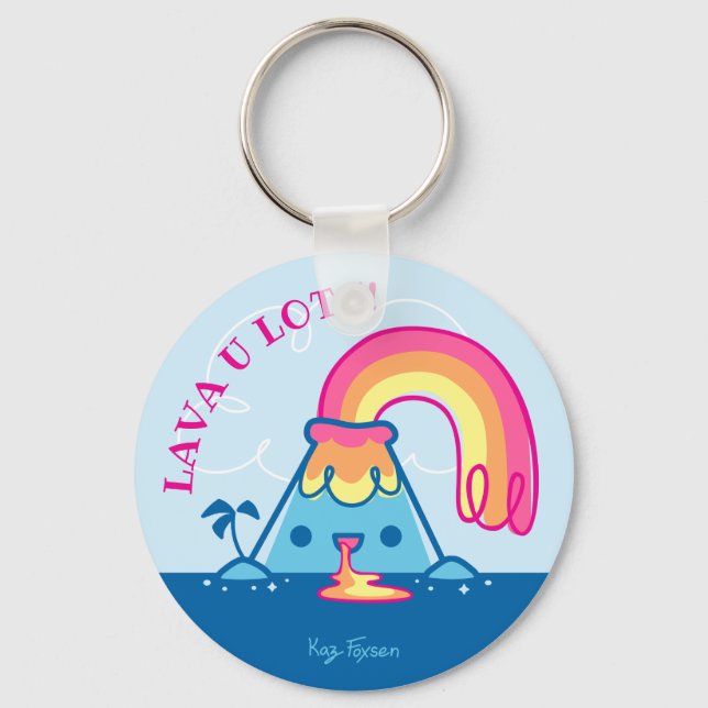 Kawaii Volcano Key Ring (Front)