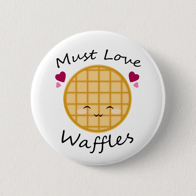 Kawaii Waffle 6 Cm Round Badge (Front)