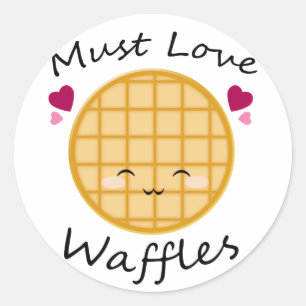 Kawaii Waffle Classic Round Sticker