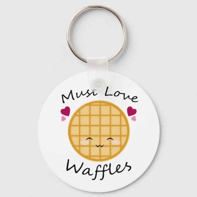 Kawaii Waffle Key Ring (Front)