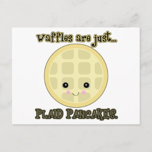 kawaii waffles are just plaid pancakes postcard