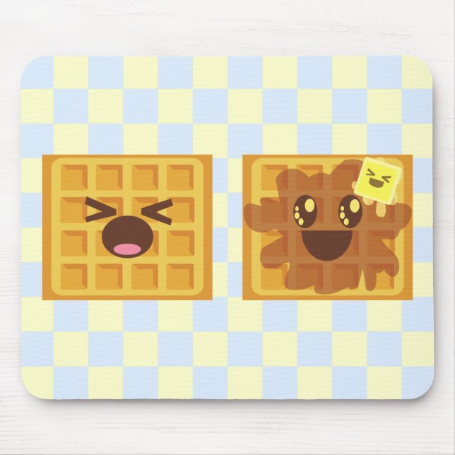 kawaii waffles good morning breakfast! mouse pad (Front)