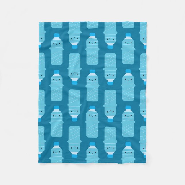 Kawaii Water Bottles Fleece Blanket (Front)