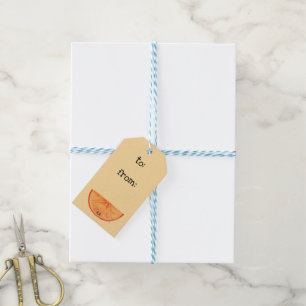 Kawaii Watercolor Orange Gift Tags
