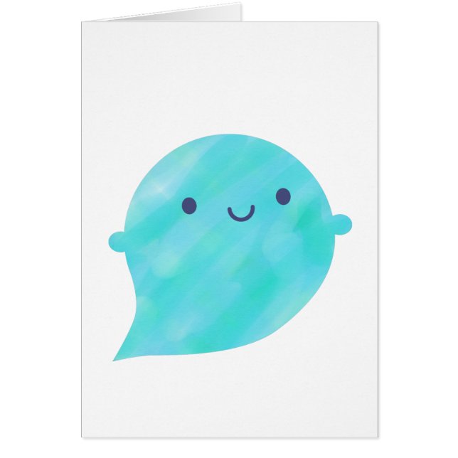 Kawaii Watercolour Ghost (Ocean) (Front)