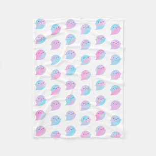 Kawaii Watercolour Ghosts (Unicorn) Fleece Blanket