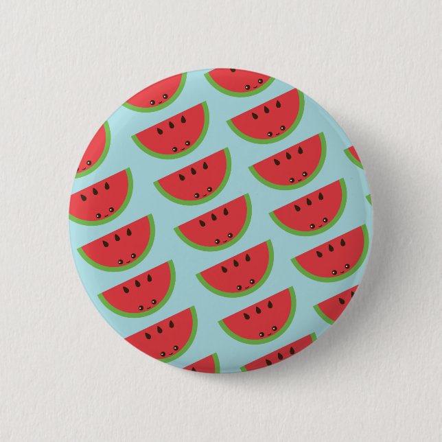 Kawaii Watermelon 6 Cm Round Badge (Front)
