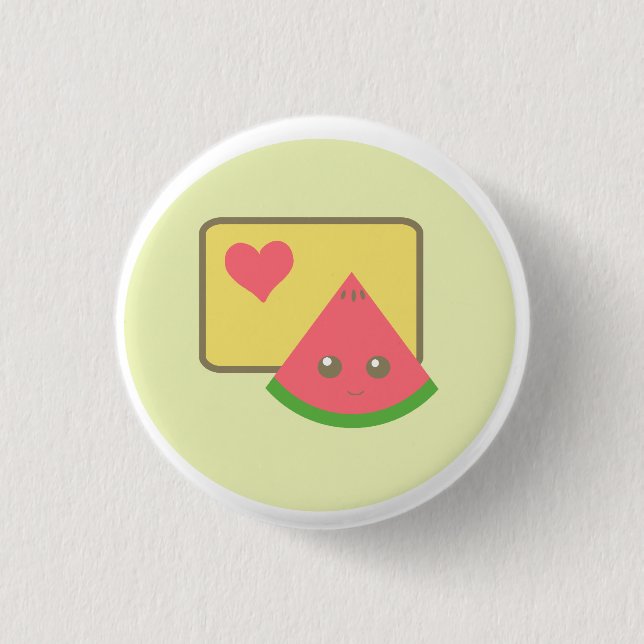 kawaii watermelon button badge (Front)
