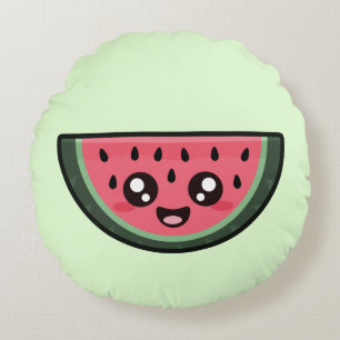 Kawaii Watermelon Round Cushion