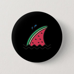 Kawaii Watermelon Shark Fin Funny Family Summer Va 6 Cm Round Badge