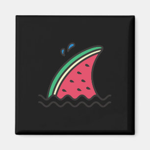Kawaii Watermelon Shark Fin Funny Family Summer Va Magnet