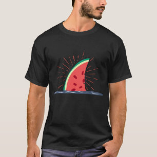 Kawaii Watermelon Shark Fin Summer Fruit for Melon T-Shirt