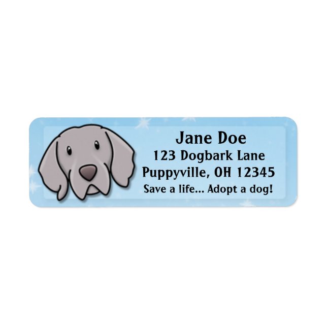 Kawaii Weimaraner Return Address Label (Front)
