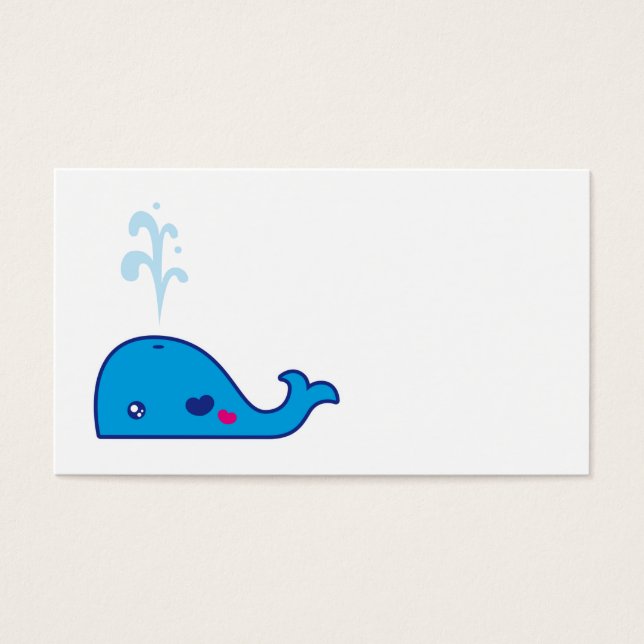 Kawaii whale bookmark (Front)