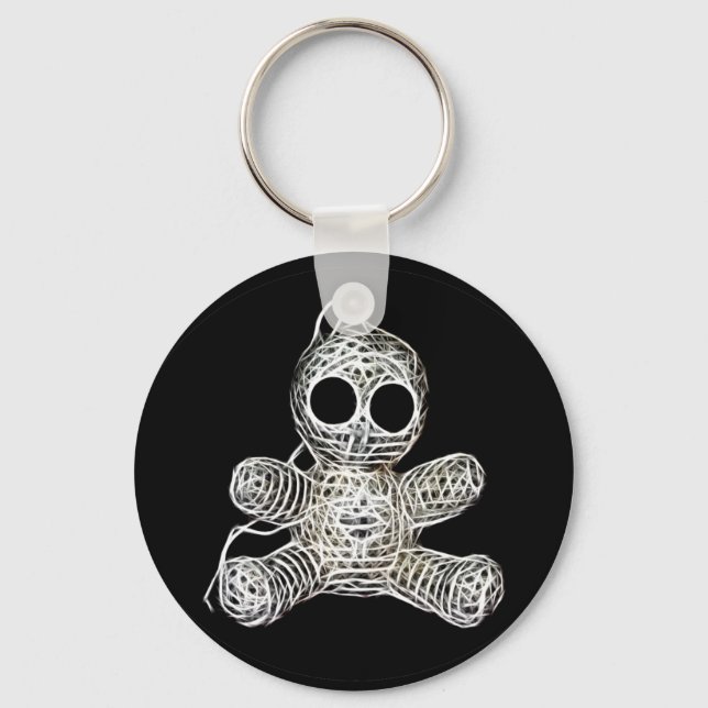 Kawaii White Voodoo Doll Funny Magic Toy Key Ring (Front)
